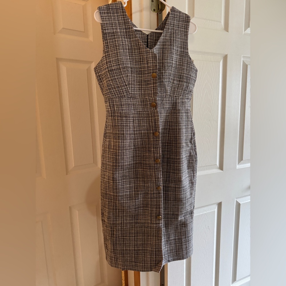Elegant Plaid Sleeveless Dress